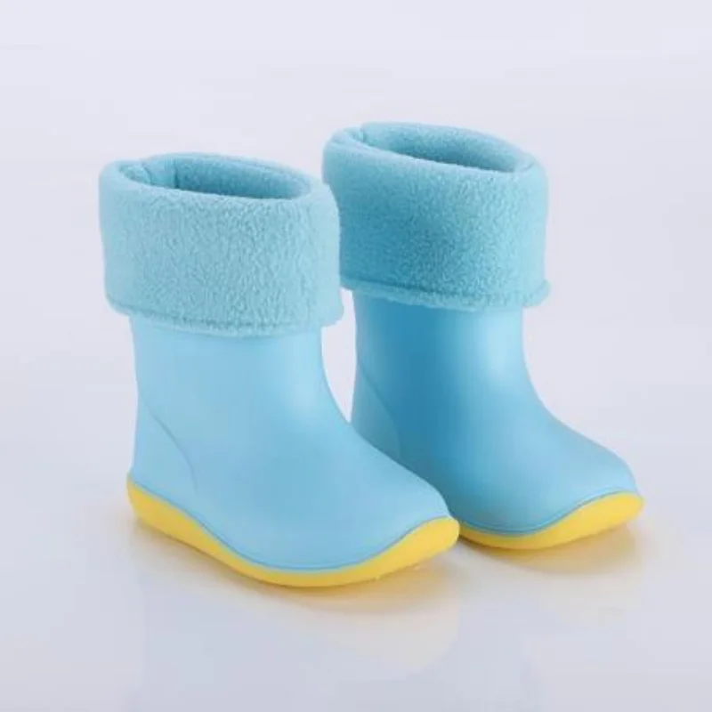 

Rain Boots Kids Boys Non-slip Rubber Boots Toddler Girls Waterproof Water Shoes Warm Children Rainboots four Seasons Removable