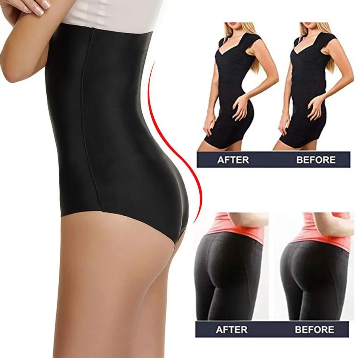 Женское Бесшовное нижнее белье трусы с высокой талией Утягивающие