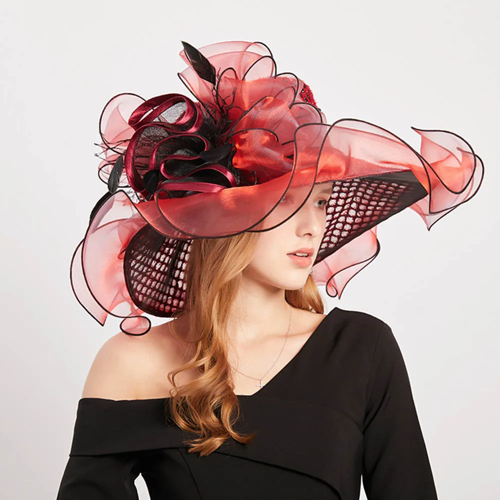 FS летние сетчатые шляпы из органзы для женщин пляжные вуалетки головные уборы