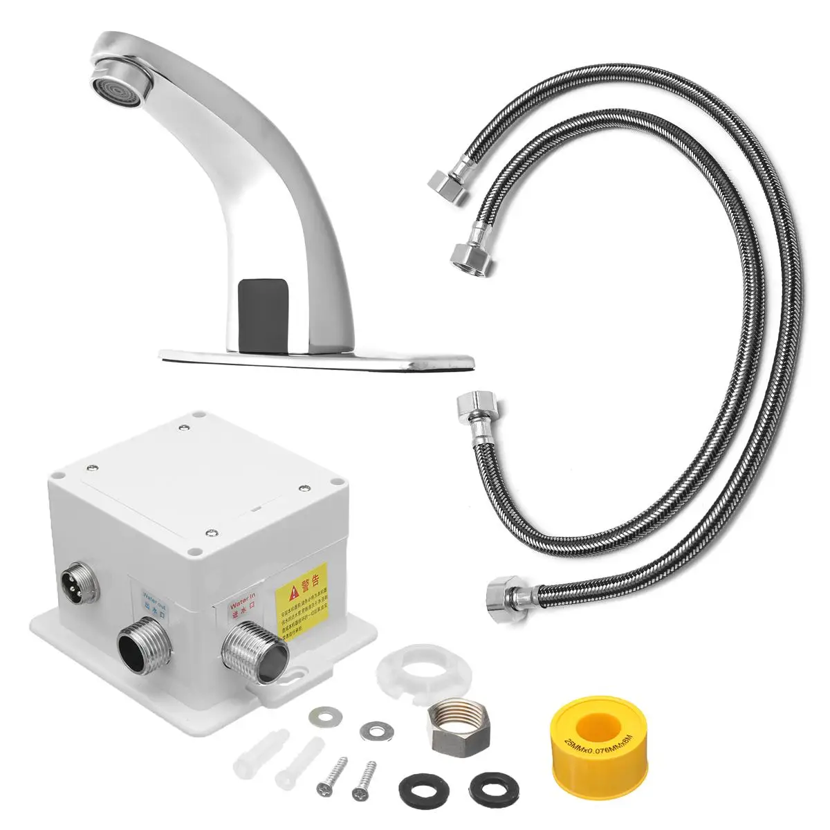 

Bathroom Automatic Infrared Sink Hands Touchless Free Faucet Sensor Tap Cold Water Saving Inductive Electric Basin Faucet Mixer