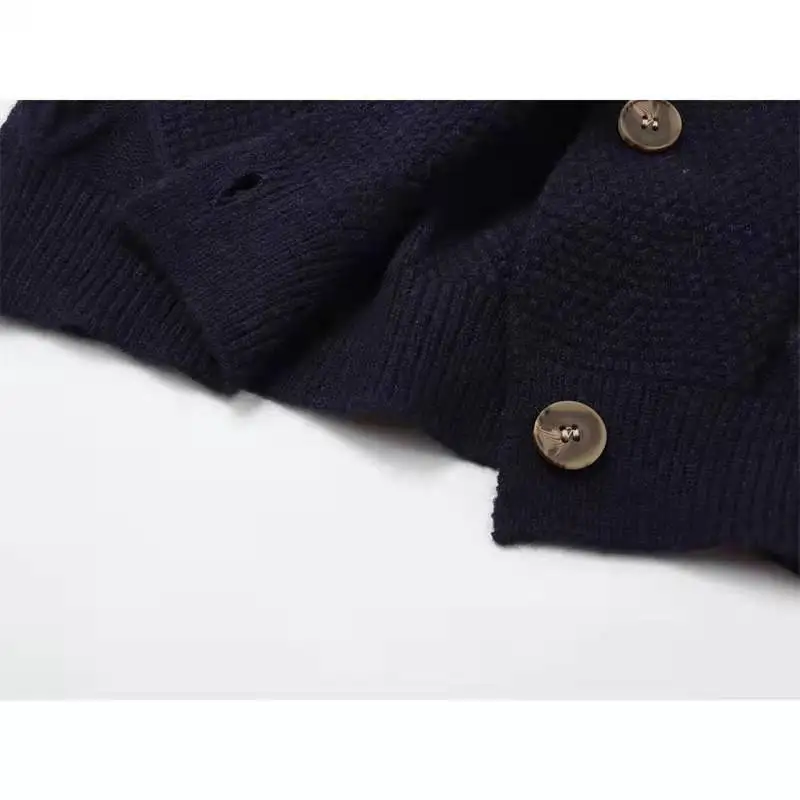 Женский вязаный кардиган в Корейском стиле винтажный Модный свитер с длинным