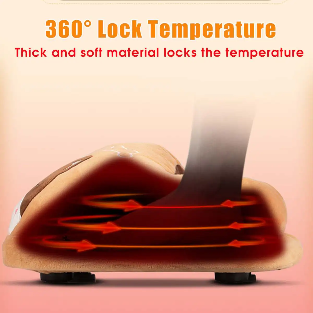 

220V Electric Foot Warmer Heated Foot Warmer Washable Plush Heated Pad Temperature Control Winter Warming Products