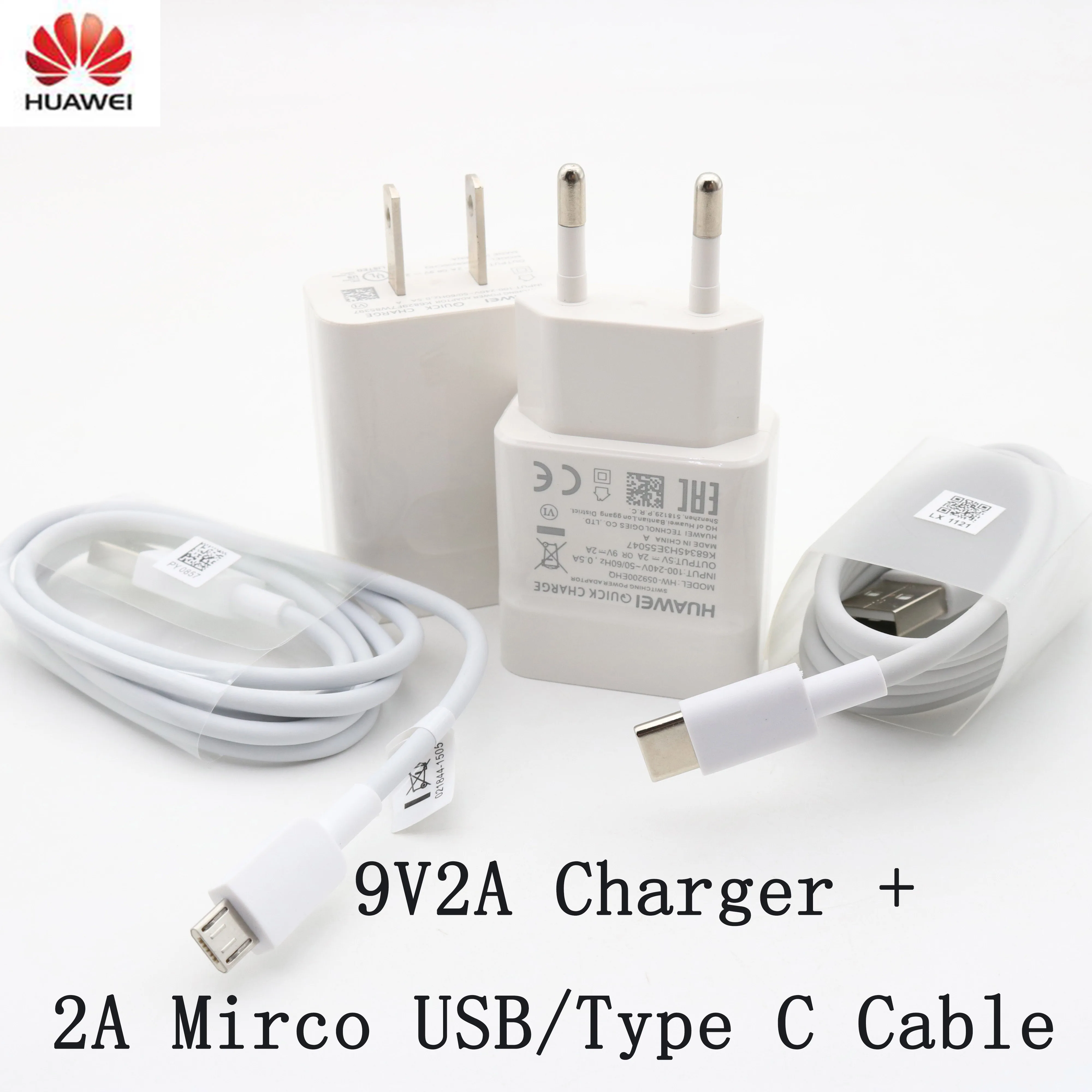 Зарядное устройство Huawei для Nova 3 3i 4 Honor 9 8X P7 P8 P9 P10 P20 Lite Mate 7 8 В 2 А QC 2.0 USB Type-C быстрая