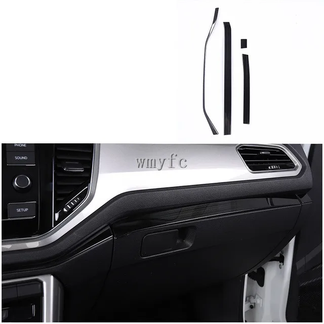 

Car Center Control Edge Trim Console Strips Stickers Cover Interior Accessories Car Styling 4Pcs/Set For VW T-Roc 2018 2019