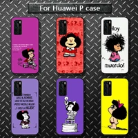 argentina quino mafalda girl phone case for huawei p40 pro lite p8 p9 p10 p20 p30 psmart 2019 2017 2018