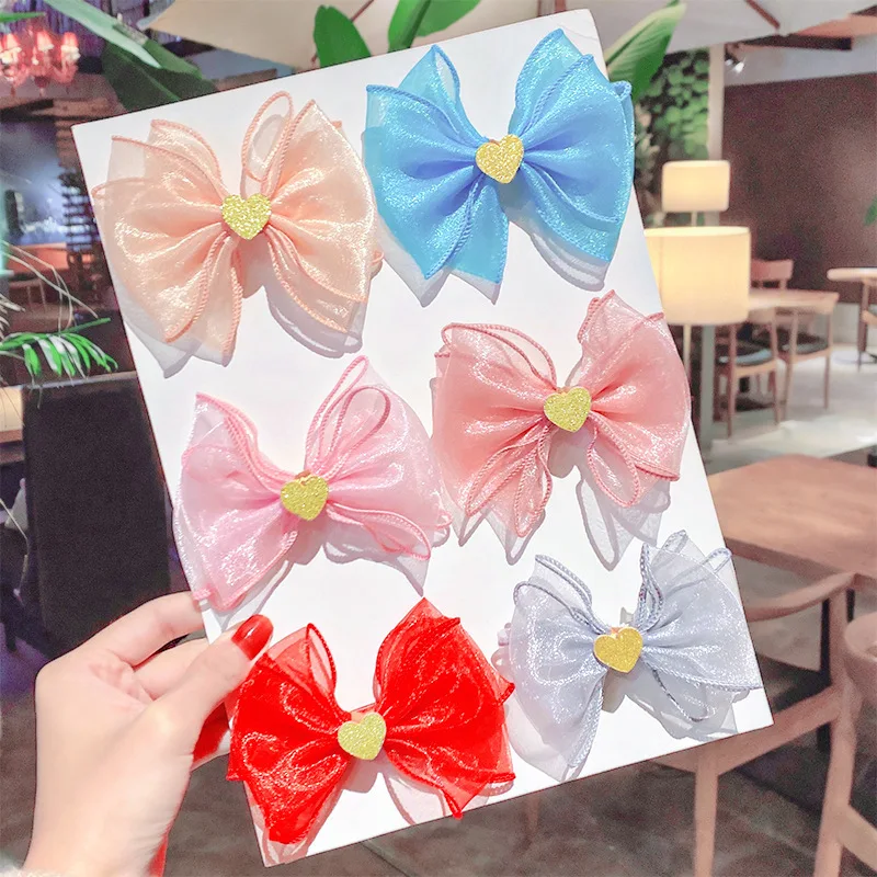 

Children's Hairpins Fashion Organza Bow Hairgrip Baby Side Clip Bangs Hair Accessories Korean Girl Headwear Hair Clip Headwear