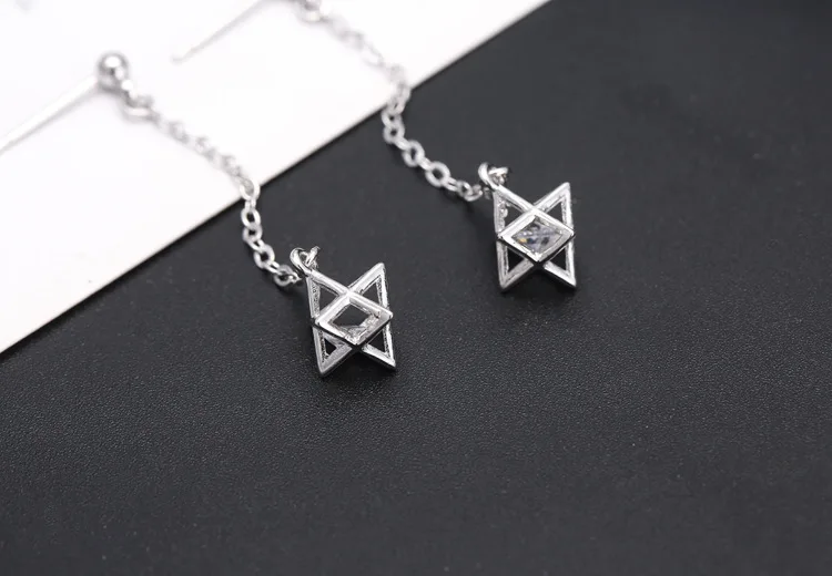 

Real 925 Sterling Silver Prevent Allergy Crystal Geometric Ball Drop Earrings For Women Girls 2020 Wedding Jewelry Gifts Brincos
