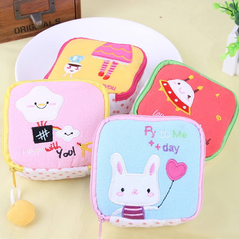Милый мультфильм гигиеническая салфетка сумка для хранения мягкий хлопок