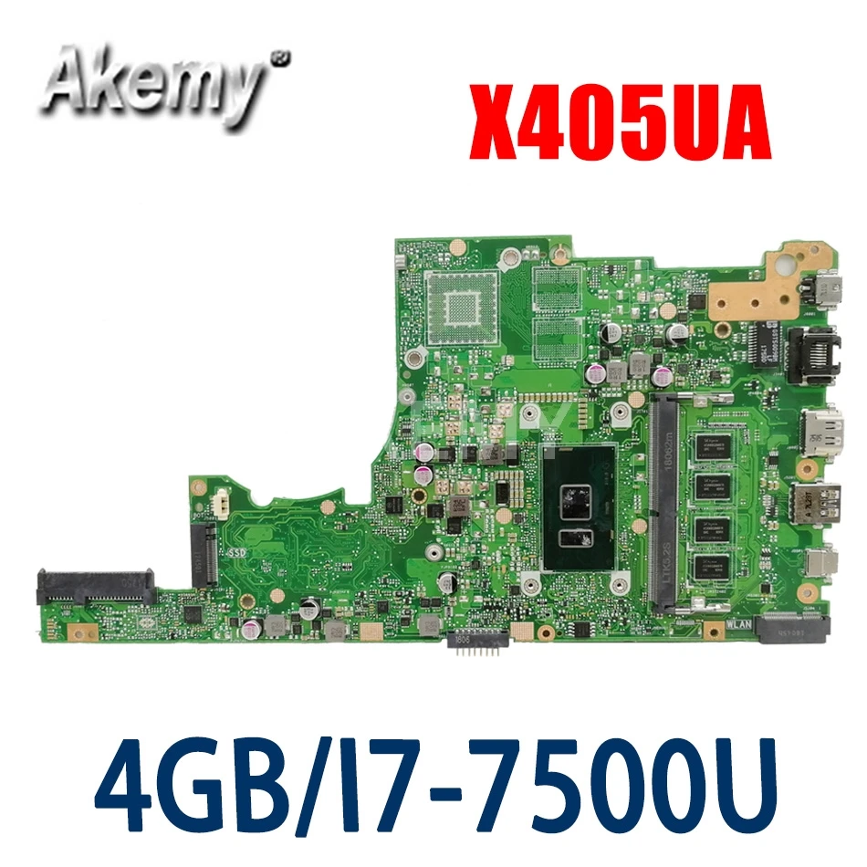 

Akemy For Asus X405U X405UN X405UR X405URR X405URP X405UQ X405UF Laotop Mainboard X405UA Motherboard W/ I7-7500U 4GB RAM