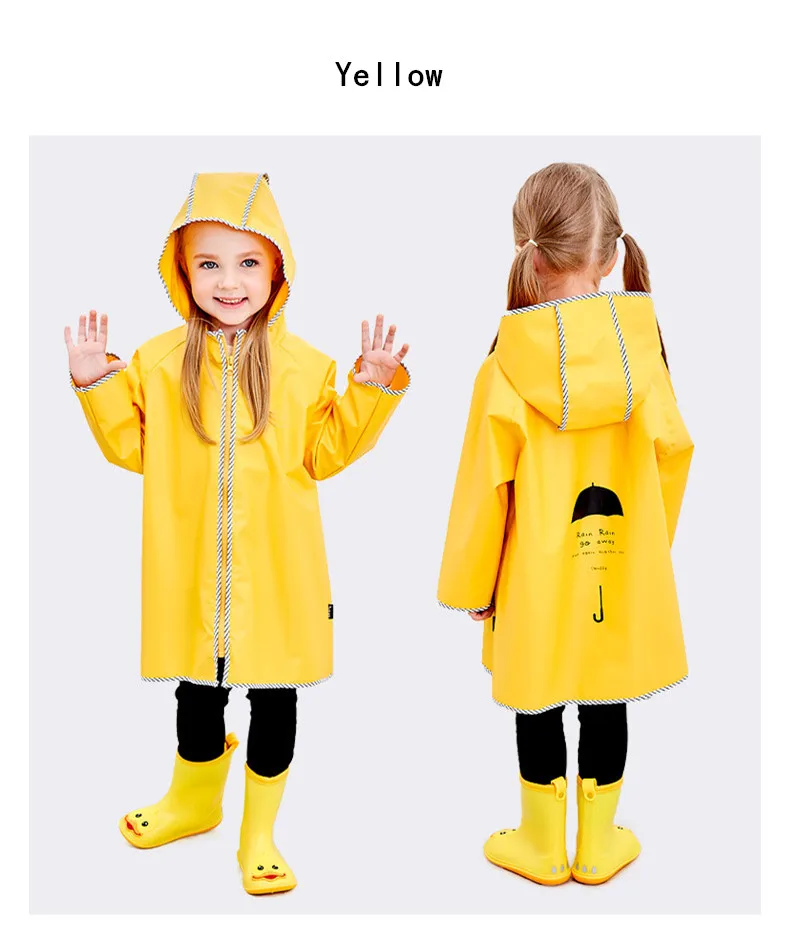 Yellow 75-125 см термополиуретановый водонепроницаемый плащ для детей, плащ-дождевик для малышей, плащ-пончо для детей, Chubasqueros - Цвет: Yellow