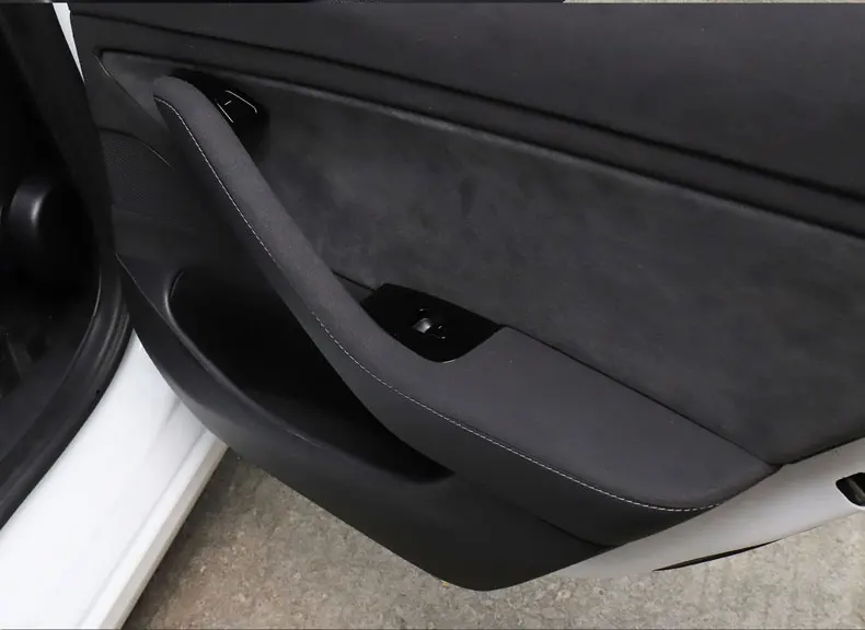 LUCKEASY Автомобильная откидная меховая дверная защита на подлокотник для Tesla модель 3- Защитная пленка для края двери