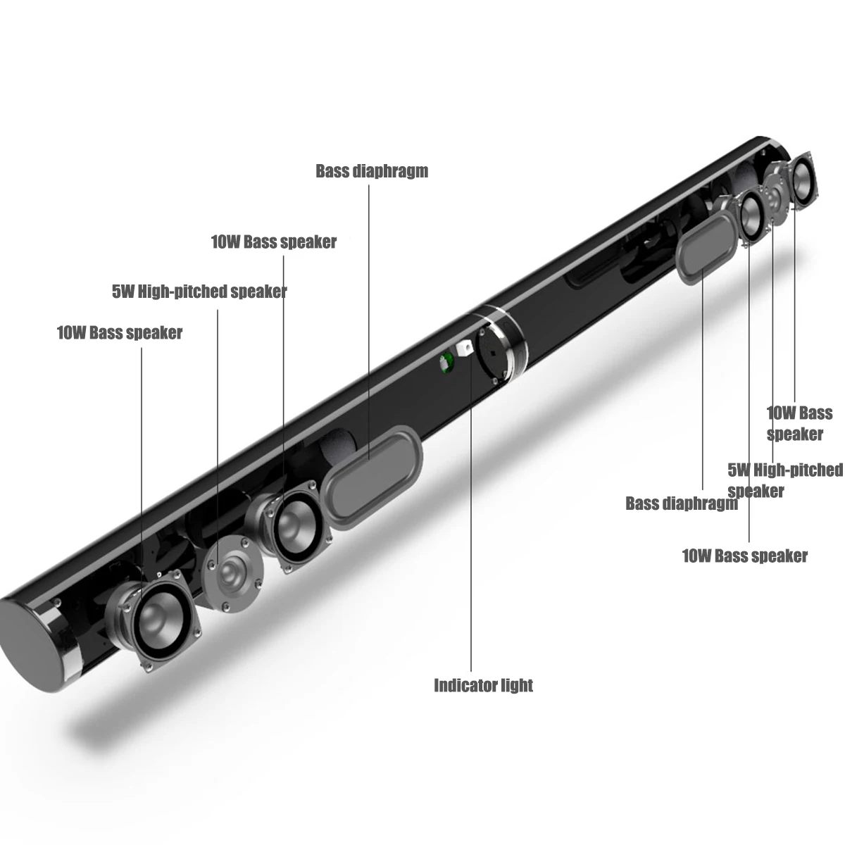 50 Вт беспроводной bluetooth ТВ звуковая панель динамик Sub НЧ-динамик объемный стерео домашний кинотеатр система компьютерная стена Саундбар