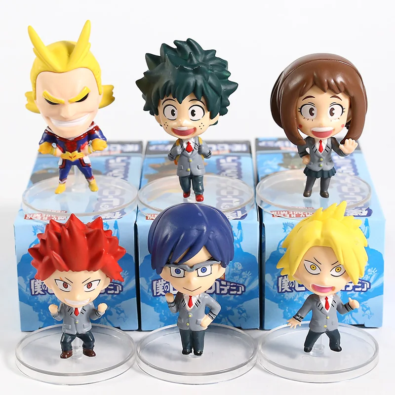My Hero Academy Midoriya Izuku Bakugou Katsuki Todoroki Shoto All Might Ochaco Uraraka Asui Tsuyu Figures Toys Set