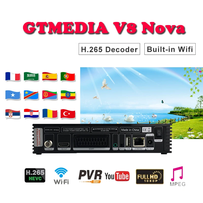 ТВ-ресивер для cсcam сервера Испания спутниковый ресивер Gtmedia V8 Nova DVB-S2 wifi 1080P