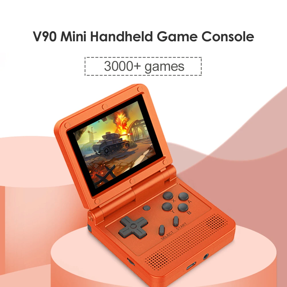 

POWKIDDY V90 ретро-флип ручной 3,0-дюймовый Ретро GBA аркадный ручной 3000 классических игр ручной IPS