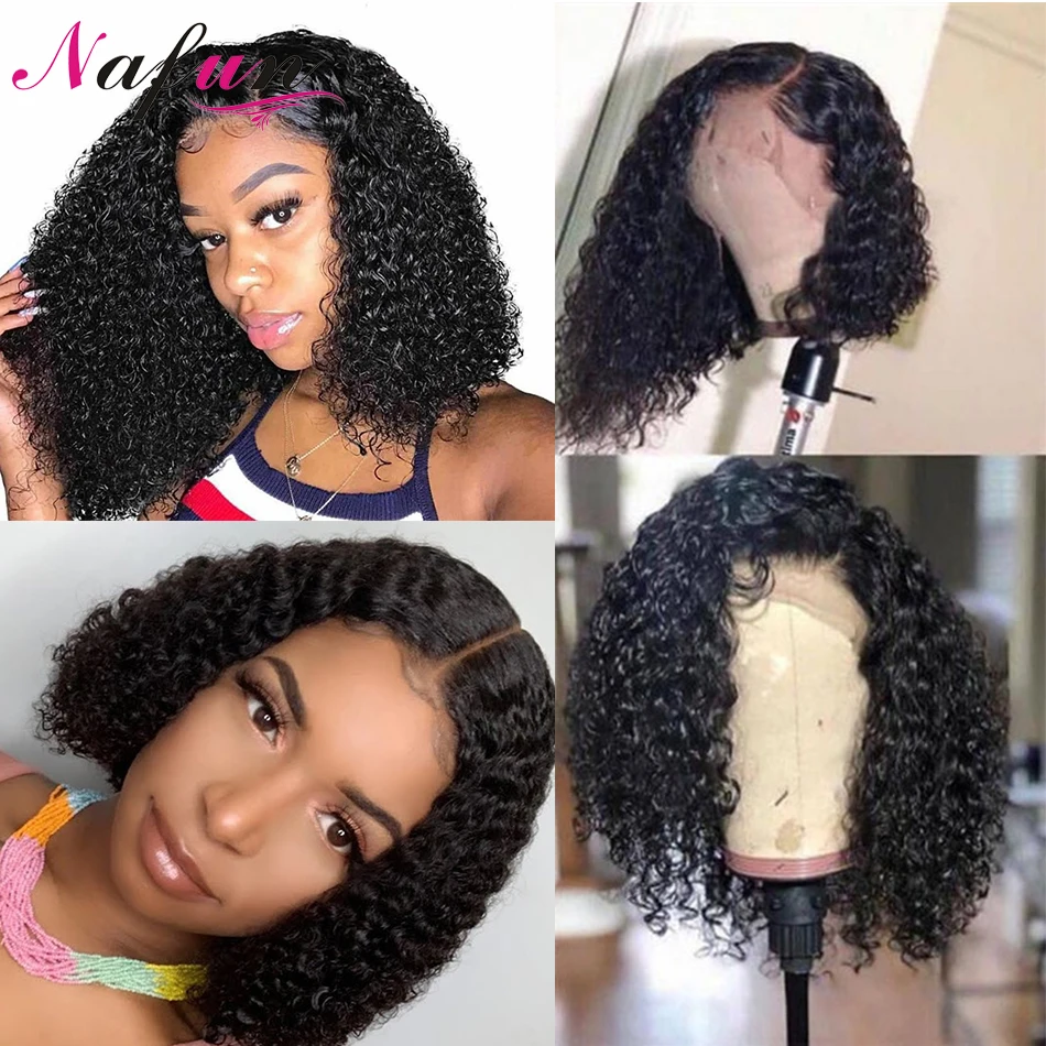 Курчавые вьющиеся парики на сетке спереди из человеческих волос для женщин 13x4