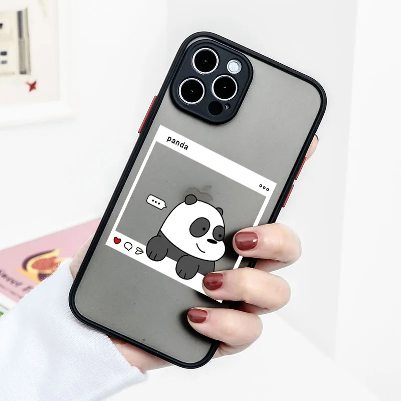 Милые Мультяшные чехлы с маленьким медведем и пандой для iPhone 13 12 11 Pro Max Mini Coque X XR XS 7