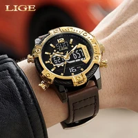 lige 2021 luxury mens sport watches military waterproof digital alarm chronograph quartz wristwatch male clock relogio masculino