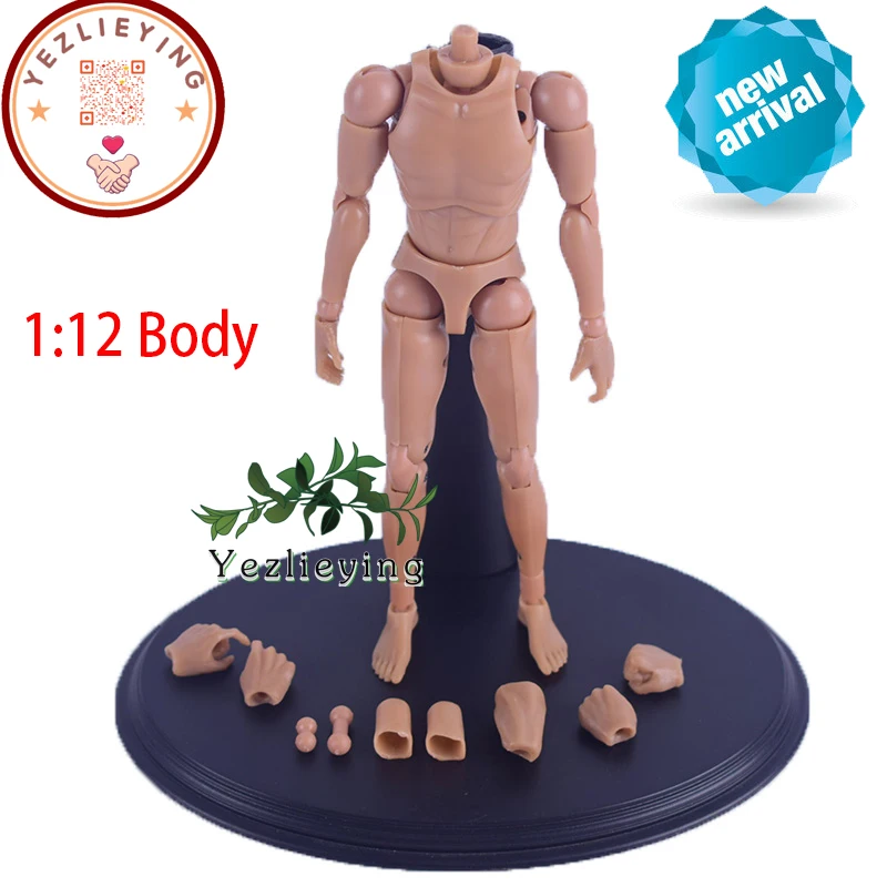 

MCCToys MCC023 1/12 Scale Standard Male Body Skin Color Narrow Shoulder 6" Figure Model Flexible Mini Doll Toys 1:12 Head Sculpt