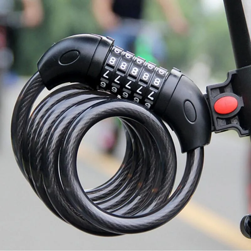 

1.2m Bike Bicycle 5 Letters Code Lock Steel Wire Security Anti Theft Bicycle Cable Lock MTB Road Motorcycle Bicycle Accessories