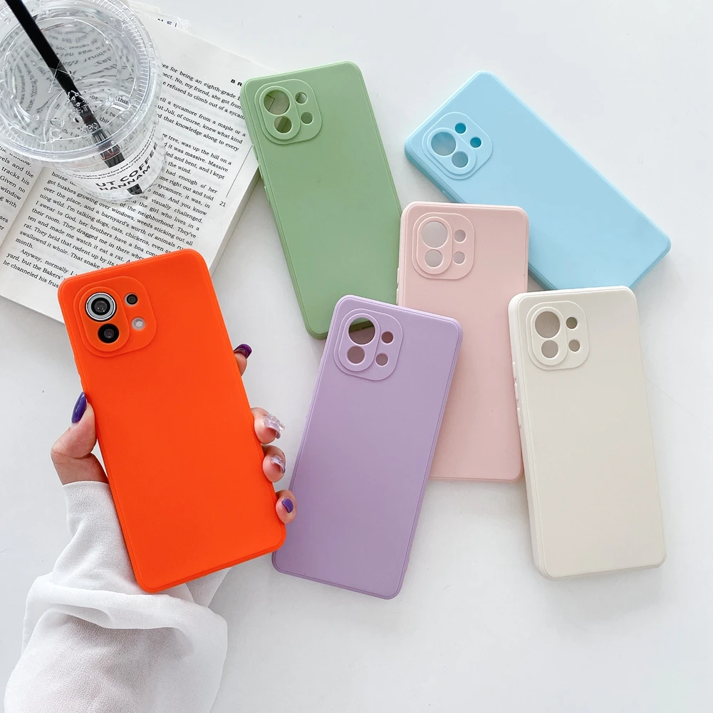 

Square Silicone Camera Protection Case For Xiaomi Redmi 9A 9C 4A 4X 5A Note 9T Note 8 7 6 Pro K30 K40 Ultra Thin TPU Cover