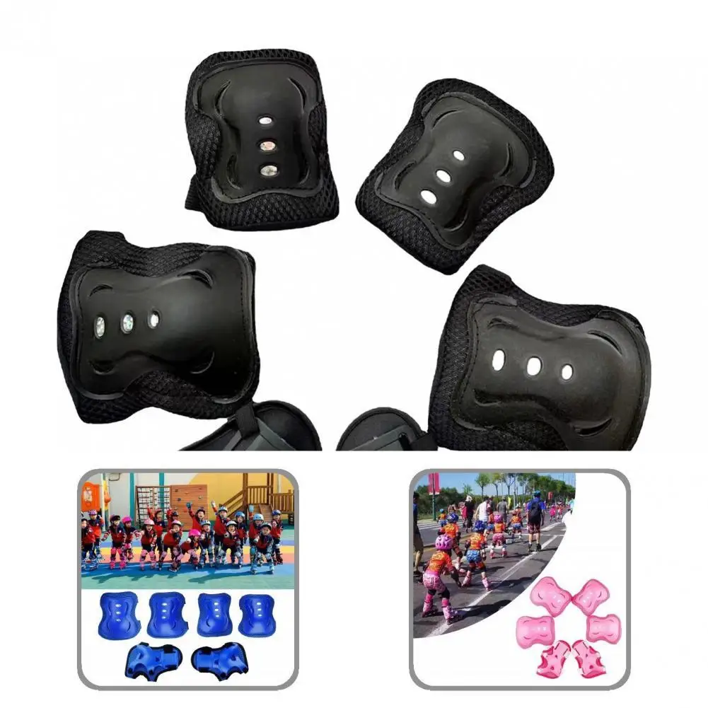 

Multi Color 6Pcs/Set Durable Shock-absorbent Knee Elbow Palm Guards Plastic Kid Protective Gear Durable for Outdoor Sports
