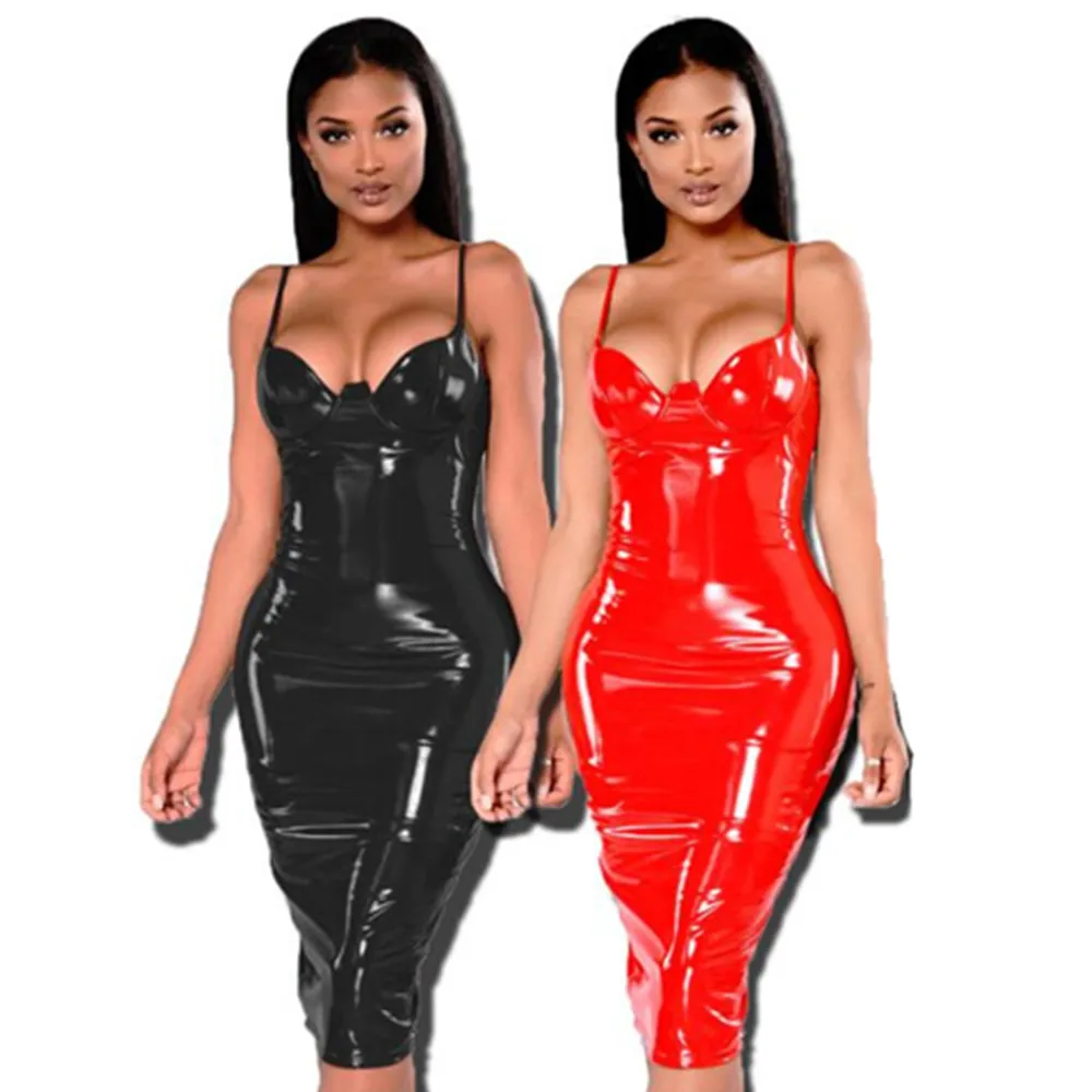 Соблазнительное женское облегающее платье красного и черного цветов Вечерние