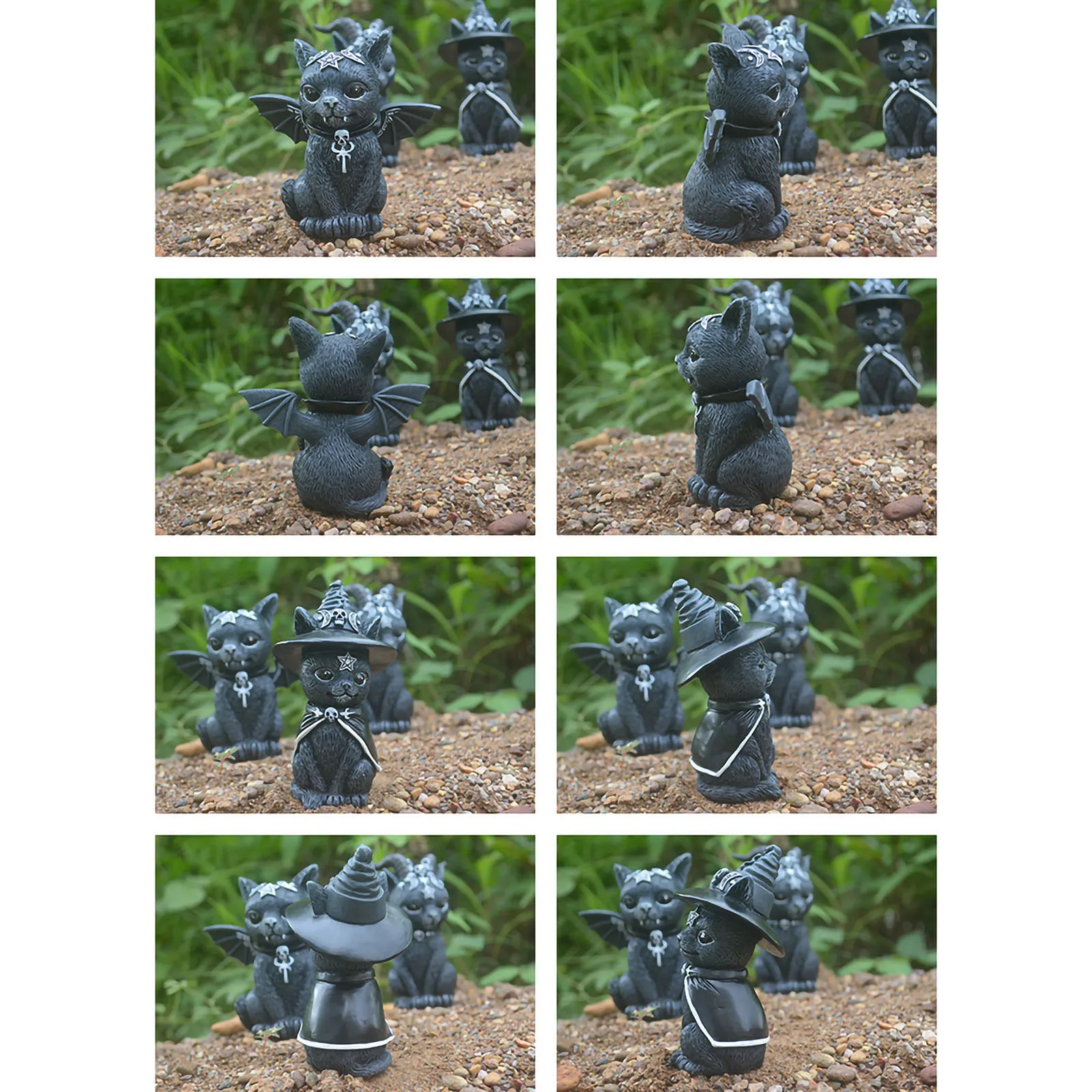 Украшение из смолы в виде волшебного кота на Хэллоуин скульптура животного