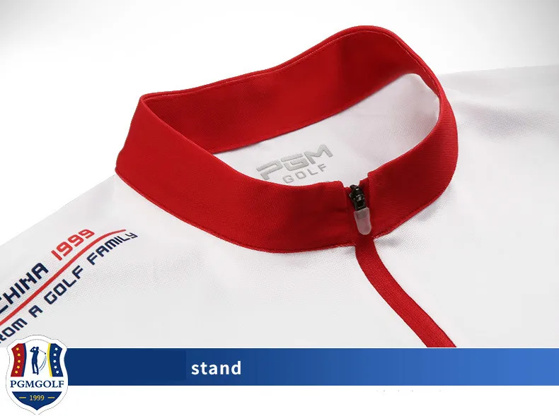 

2019 PGM Golf Men's Short Sleeve T-shirt Summer Men's Sportswear Collar Design