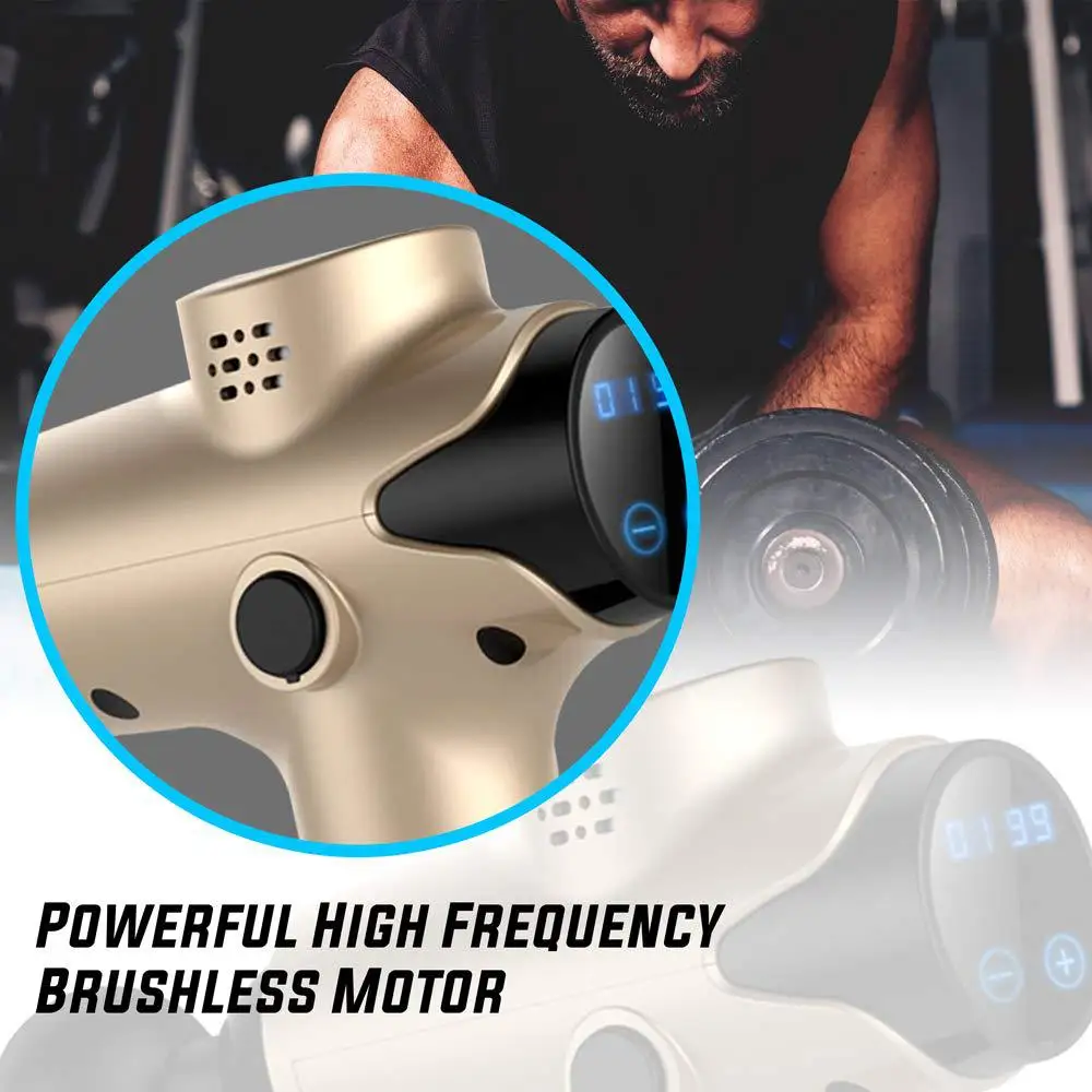 

20 Files High Frequency Massage Gun Muscle Relaxation Body Deep Tissue Fascia Massager LCD Display Fitness Equipment Health Care