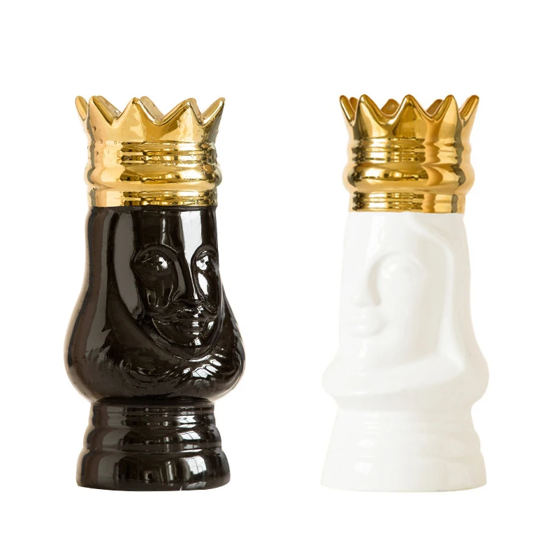 Настольная Ваза King and Queen Золотой светильник с золотой короной роскошный