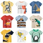 Детская короткая футболка для мальчиков, мультяшный летний топ, одежда для малышей, детские футболки для мальчиков