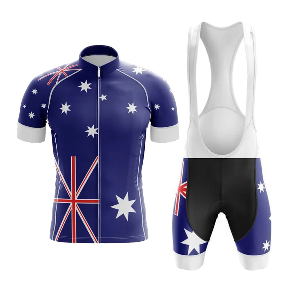 

Australia Summer Men Cycling Jersey Set Bike Team Maillot Ciclismo Hombre Equipamento De Ciclismo Multiple Styles Can Customize
