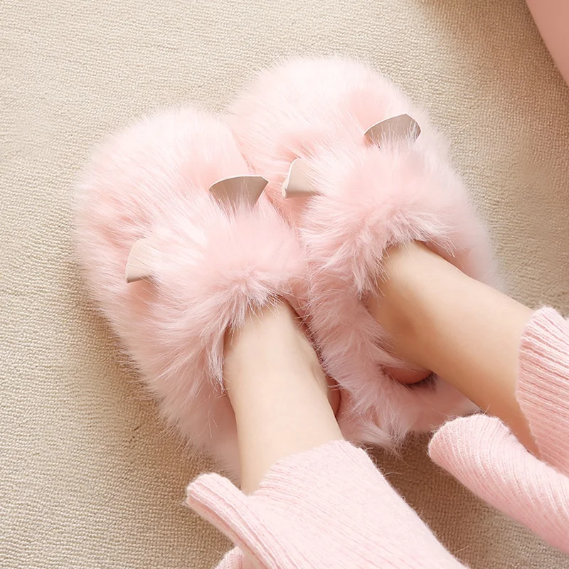 

2020 New Women Plush Slippers Guinea Pig Shape Home Women Cute Indoor Couples Warm Fluffy Home Slippers Pantufa Pantoufle Femme