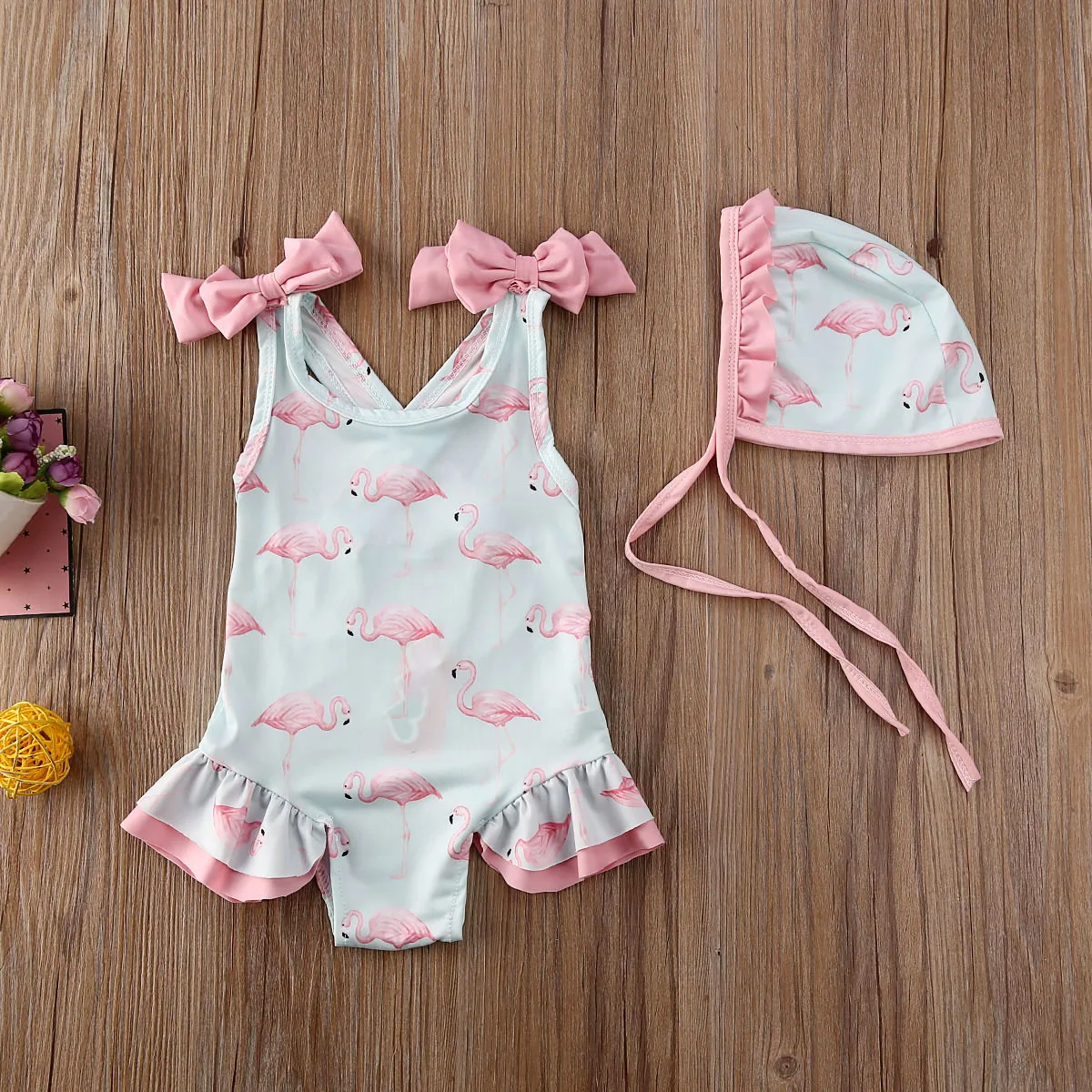 

Hot Newborn Baby Girl Flamingo Swimwear One Piece Swimsuit Bow Bikini Monokini Bathing Suit Beachwear Maillots de bain 1-6Y