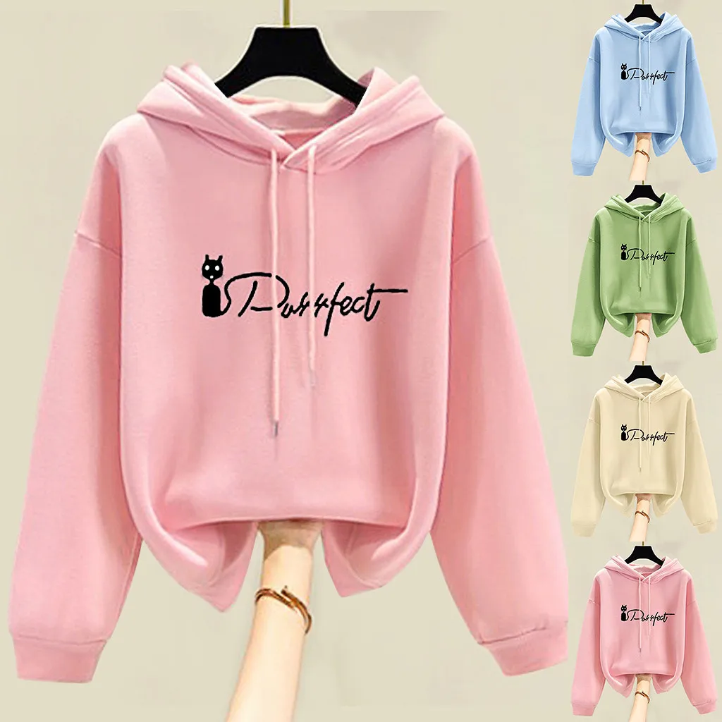 Милые стильные осенние толстовки для девочек кашемировый топ с капюшоном