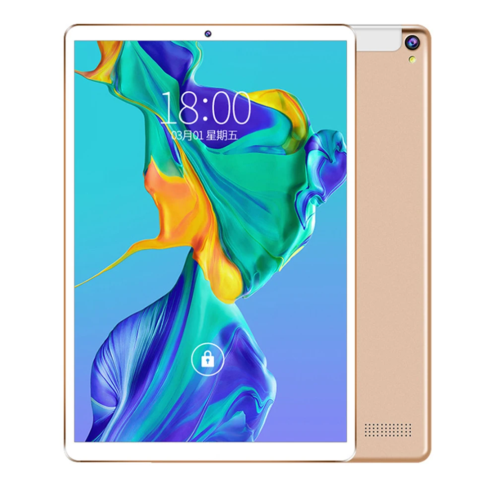 

10.1 inch Tablet 2GB+32GB Memory 2.0GHZ Quad-Core Cortex A7 Processor 4G HD 1280*800 IPS Android 10.0 OS Tablet MTK6739 Golden