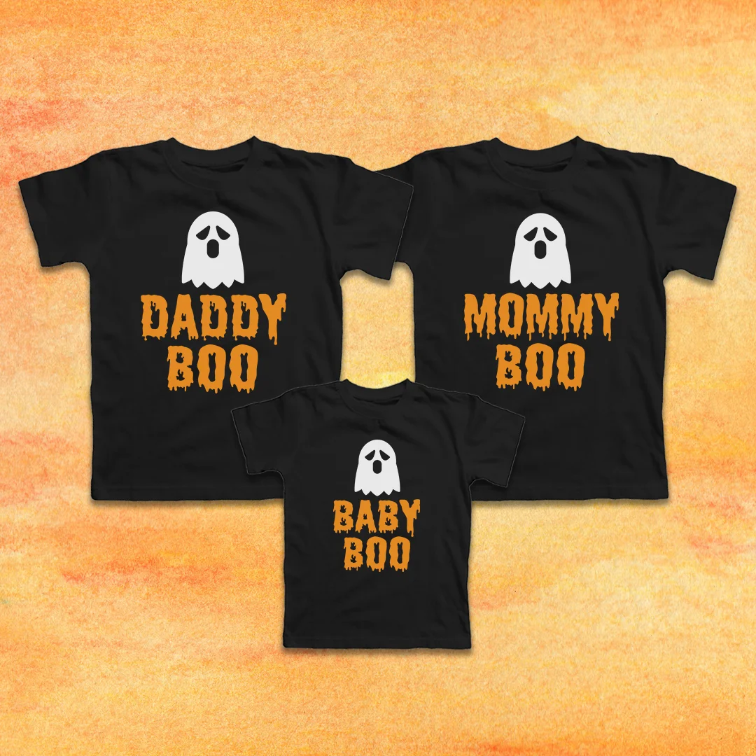 

Одинаковая одежда на Хэллоуин-семейные одинаковые рубашки-Boo-NEW