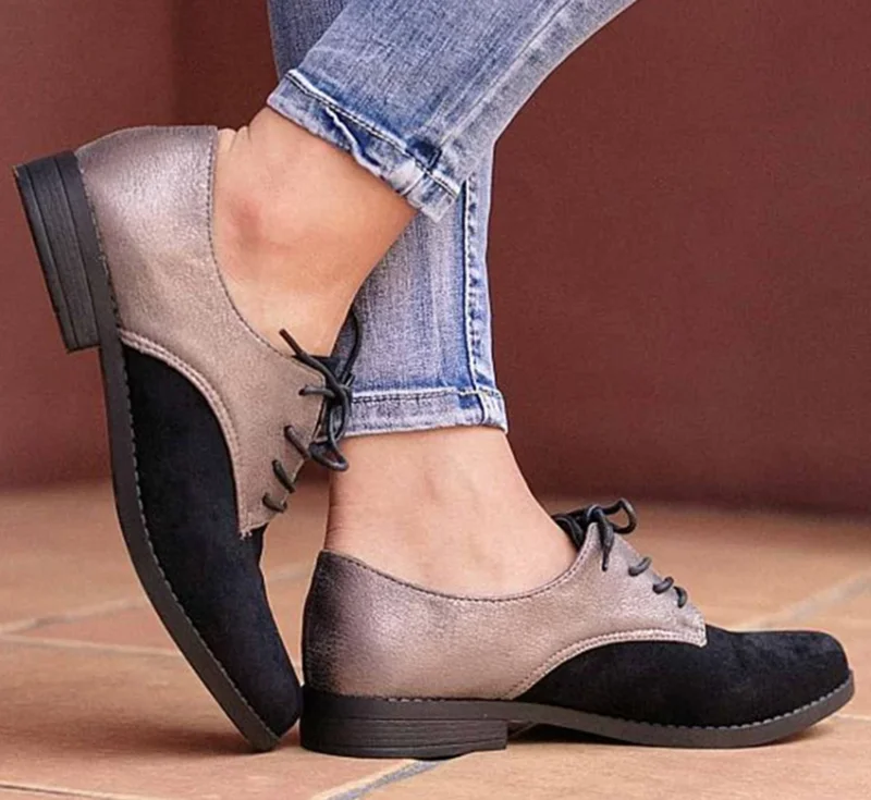 

Litthing Spring British Style Woman Platform Shoes Women Casual Shoes Flats Leather Shoes Flat Plus Size 35-43 zapatos de mujer