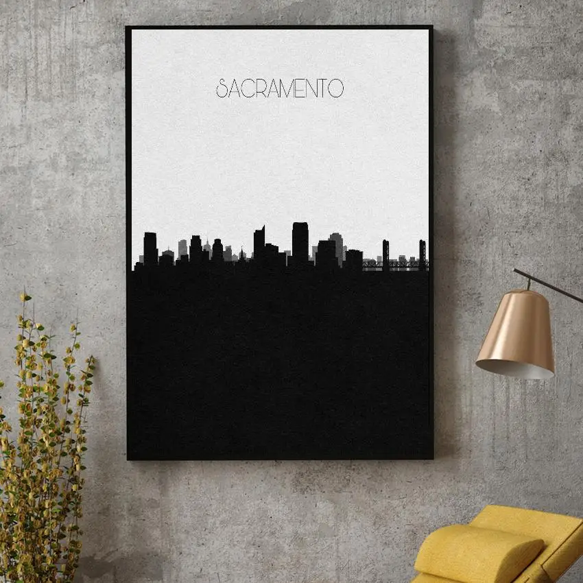 

Sacramento Skyline Canvas Painting Wall Art Pictures Prints Home Decor Wall Poster Decoration For Living Room
