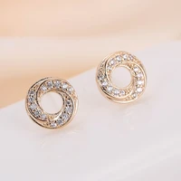 de104 fashion refined grace street shot geometric ring stud earrings gift party banquet woman jewelry earrings