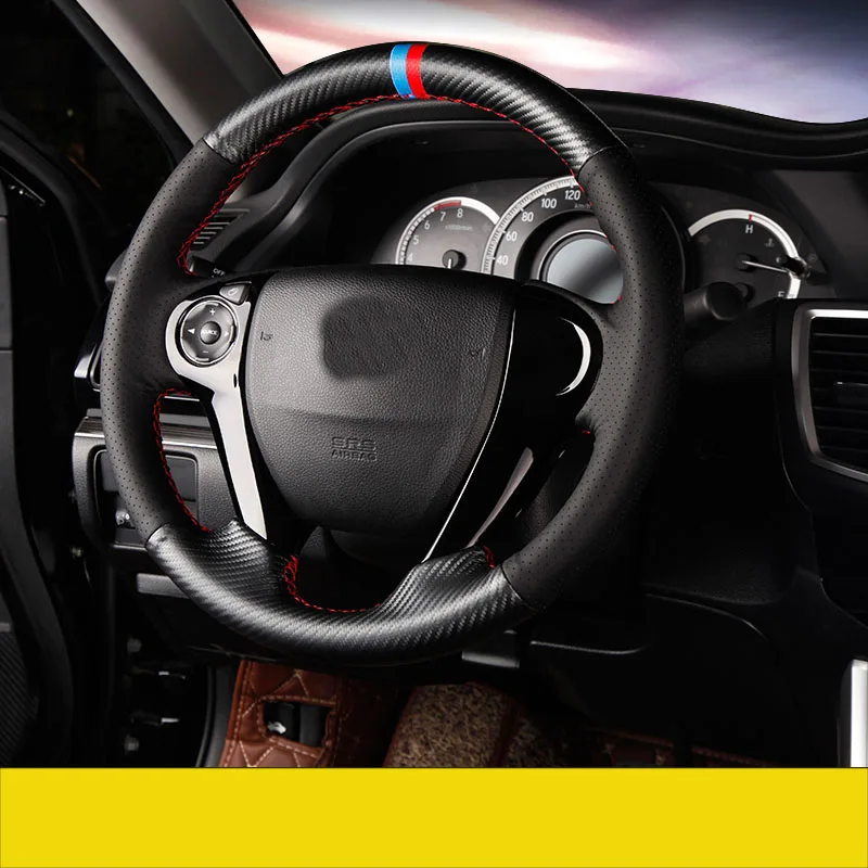 Lsrtw2017 углеродное волокно составной коровья кожа автомобильный чехол на руль для