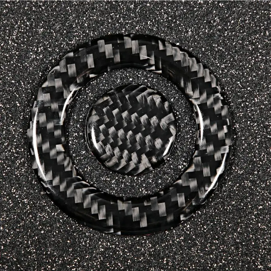 2 шт. углеродного волокна запуска двигателя автомобиля кнопка украшения отделка