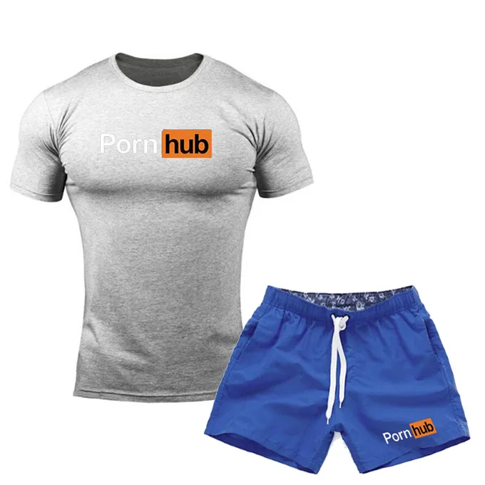 

Two Pieces Set Fashion T-shirt Sweatshirts Sportswear Men Tracksuit T-shirt Autumn Brand Clothes T-shirt + shorts men sets