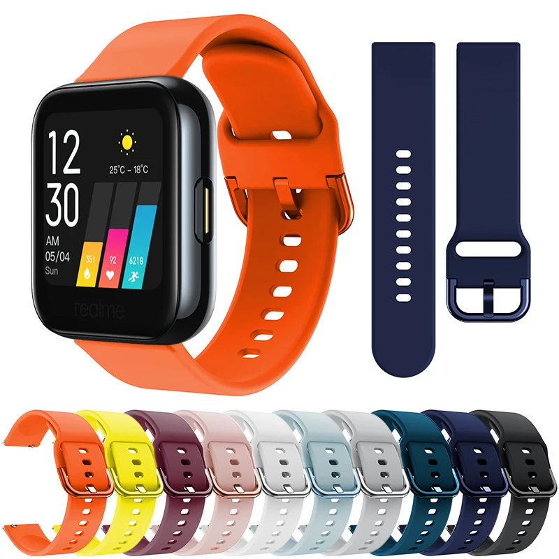 

Silicone Watchband 20mm Strap For Realme Watch Smartwatch Replacement Multi Color Sport Wristband Soft Bracelet Accessories