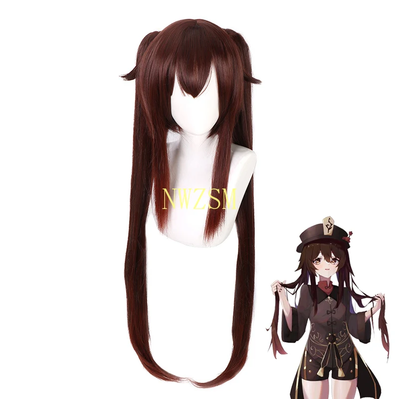 

Парик для косплея Ху Тао, коричневый, термостойкий, из синтетических волос