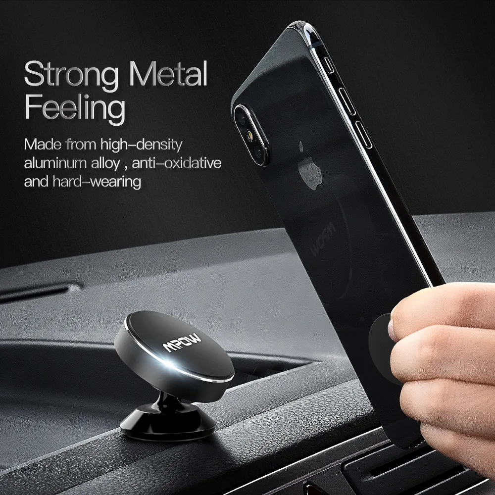 Mpow CA117 Metal Phone Holder Universal Car Mini Dashboard Mount Magnetic Round Stand |