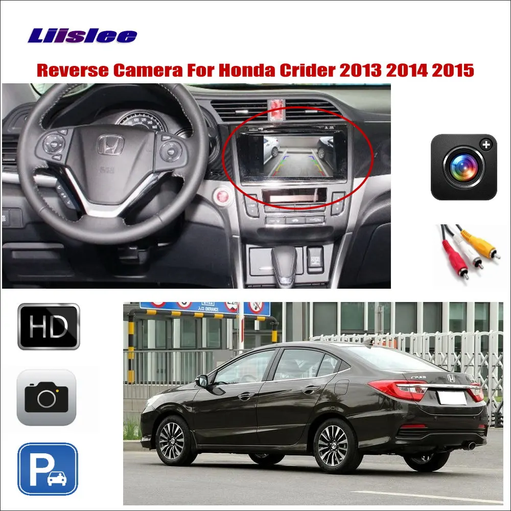 

For Honda Crider 2013 2014 2015 Car Reverse Rear View Camera Auto Parking Backup HD CCD Night Vision CAM RCA Adapter Connector