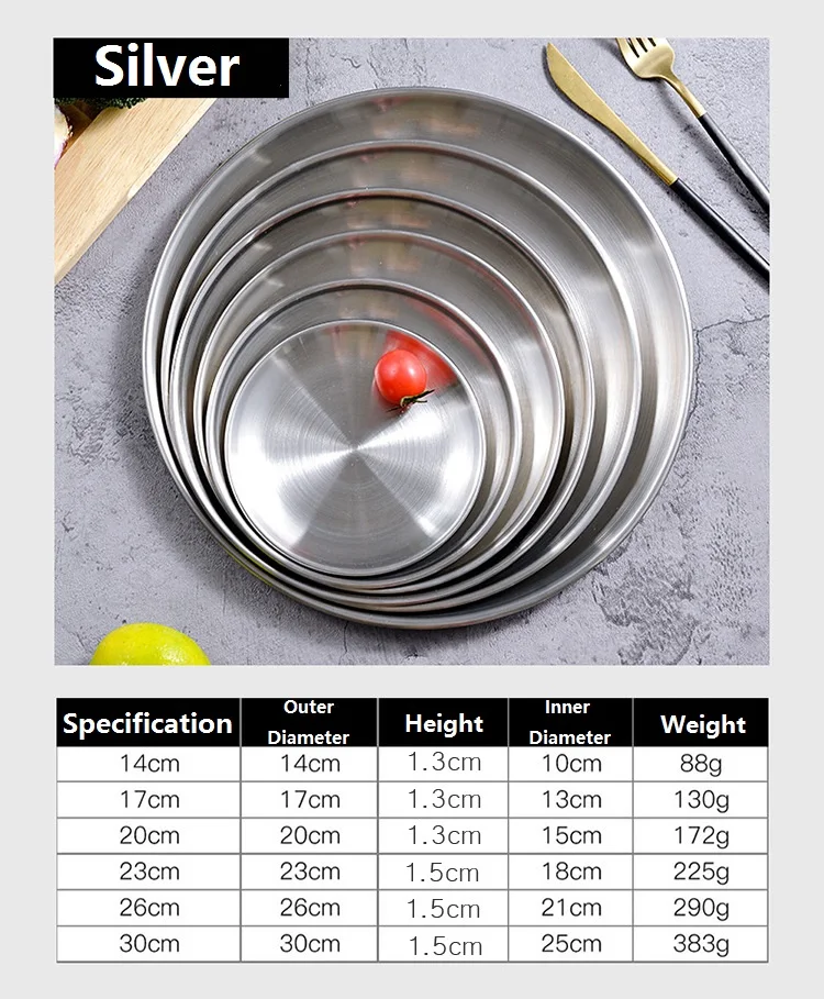 

Круглые тарелки из нержавеющей стали