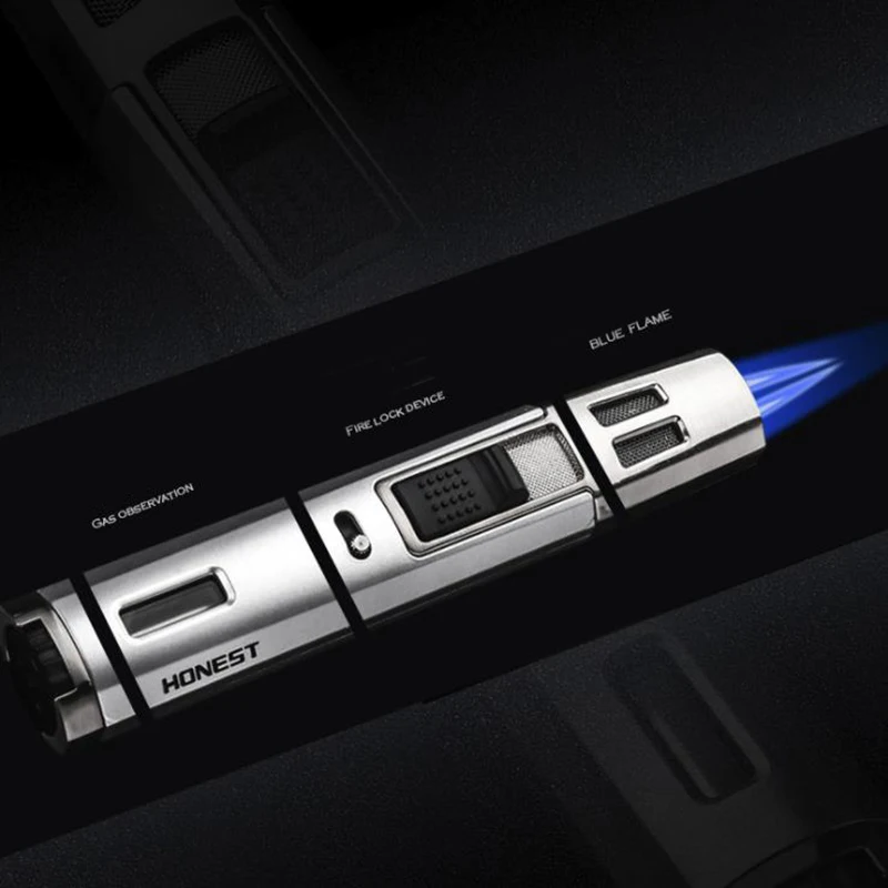 Портативная длинная полоса металлическая ветрозащитная газовая зажигалка